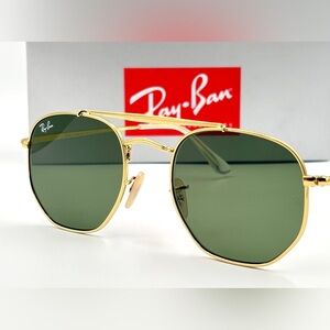 Rayban Hexagon Aviator Sunglasses Gold frame smoke lens RB3648 54-21 343